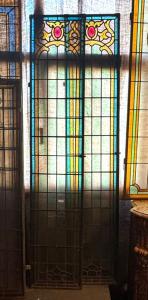 PAN447 - Stained glass window, Art Nouveau style, colorful, early 20th century